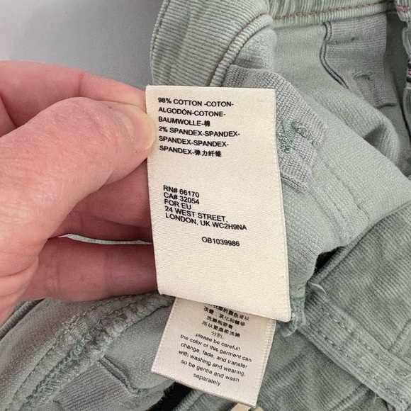 Pilcro High Rise Skinny Cord Jeans Mint Green - Picture 7 of 7